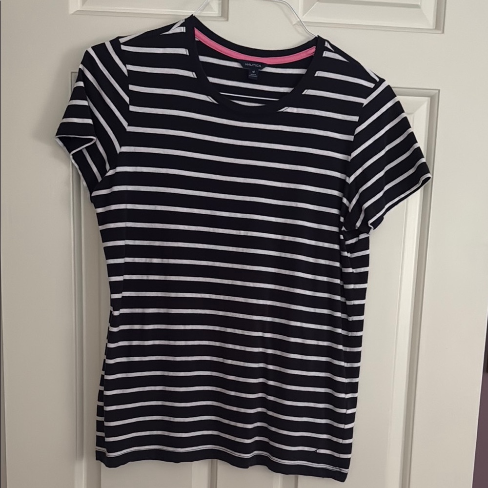 Nautica Blue and White T-Shirt